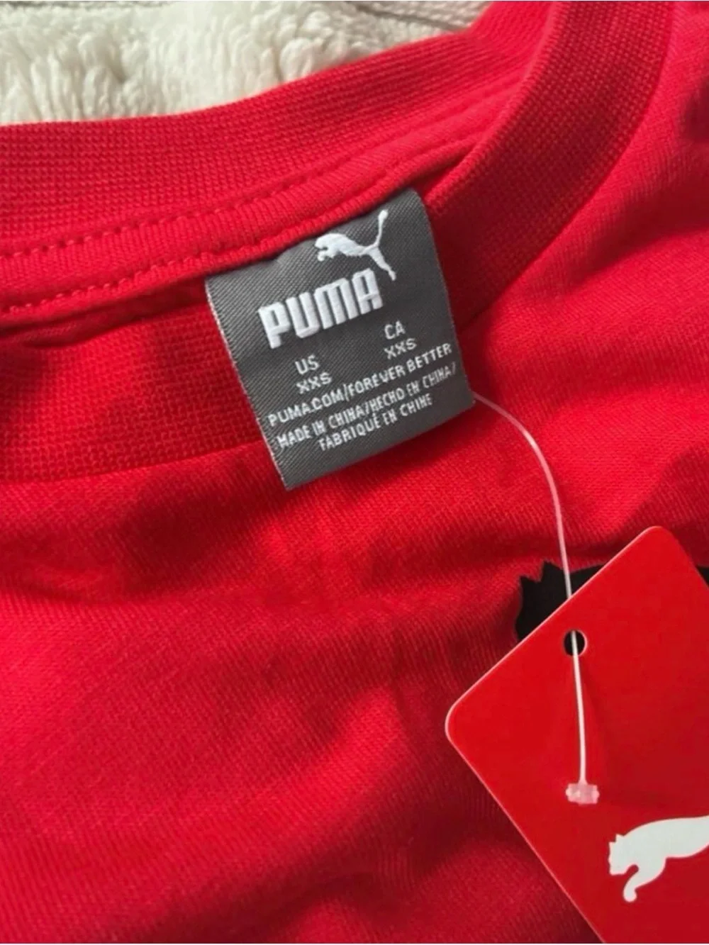 Puma Kids Red Long-Sleeve Top with Dark Gray Joggers Set